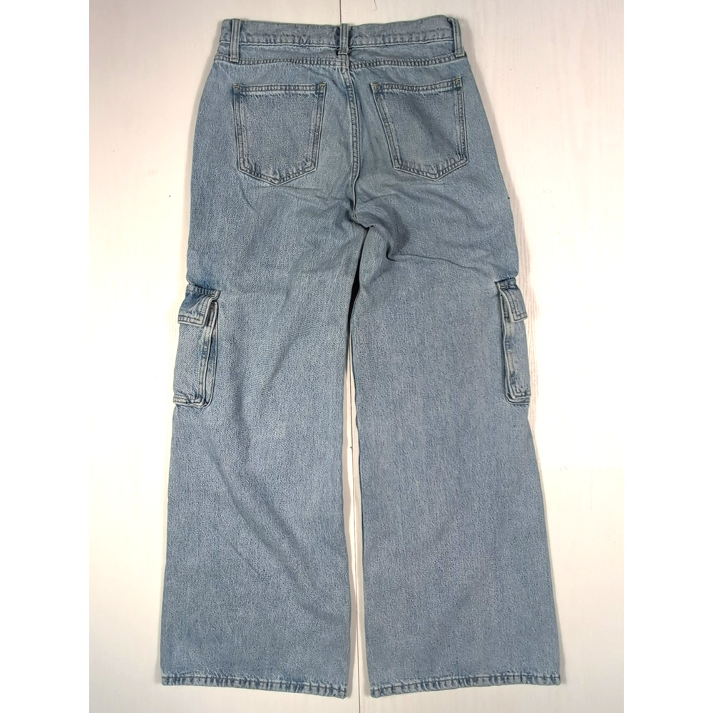 Arizona Low Rise Baggy Jeans Womens Size 5 Light Blue Cargo Skater 90s Grunge - Picture 2 of 11